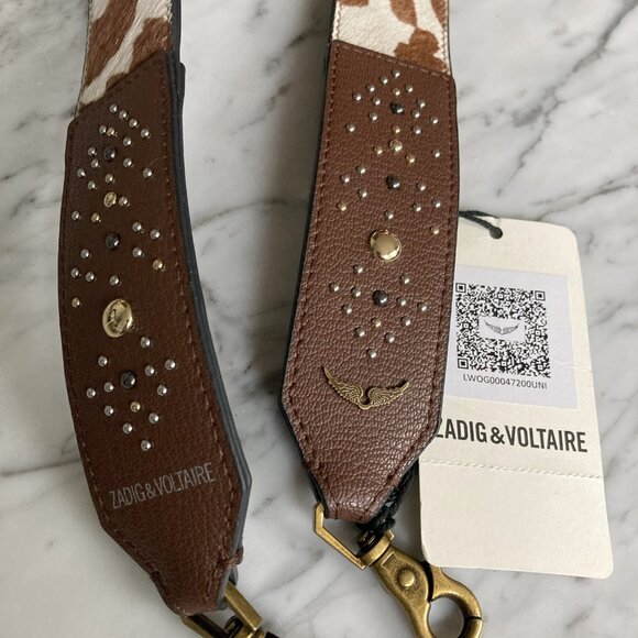 ZADIG & VOLTAIRE Shoulder Strap / Bag Strap (Reversible - Cow Print / Brown) - Picture 4 of 8